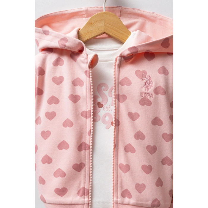 U.S.POLO ASSN KIZ BEBEK 3LÜ TAKIM - AÇIK PEMBE