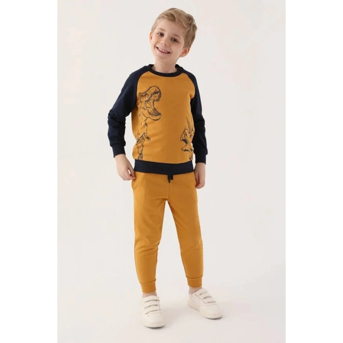 ERKEK ÇOCUK EŞOFMAN TAKIM - KOYU HARDAL