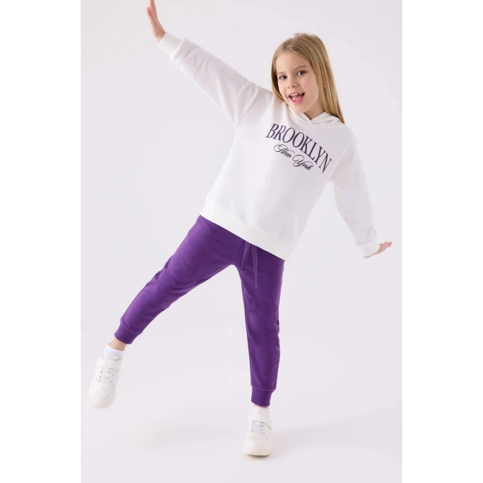 KIZ ÇOCUK EŞOFMAN TAKIM - BEYAZ