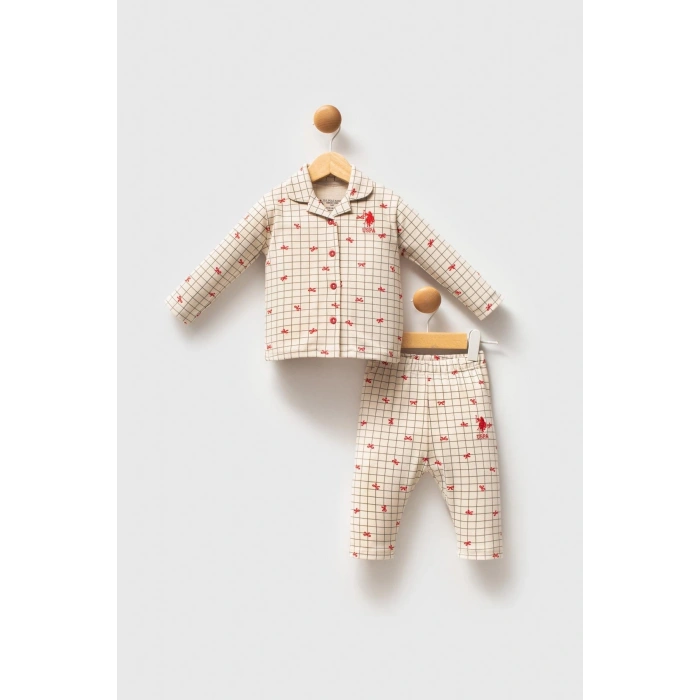 U.S.POLO ASSN KIZ BEBEK PİJAMA TAKIM - Beyaz