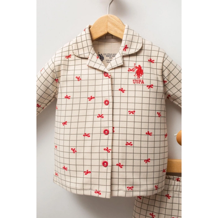 U.S.POLO ASSN KIZ BEBEK PİJAMA TAKIM - Beyaz