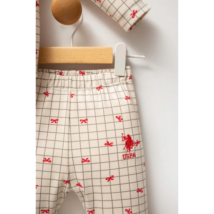 U.S.POLO ASSN KIZ BEBEK PİJAMA TAKIM - Beyaz