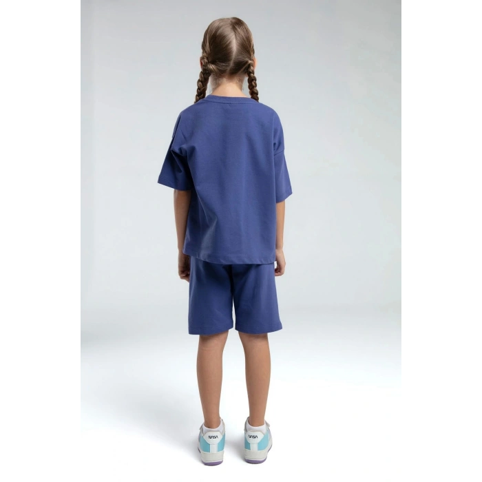 ANNE KIZ BERMUDA TAKIM - KOYU İNDİGO