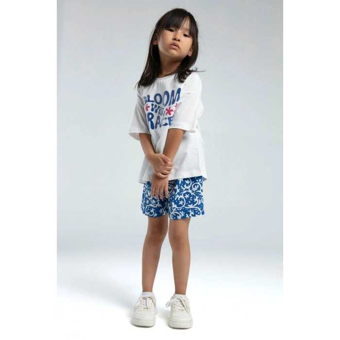 ANNE KIZ ÇOCUK ŞORT TAKIM - Beyaz