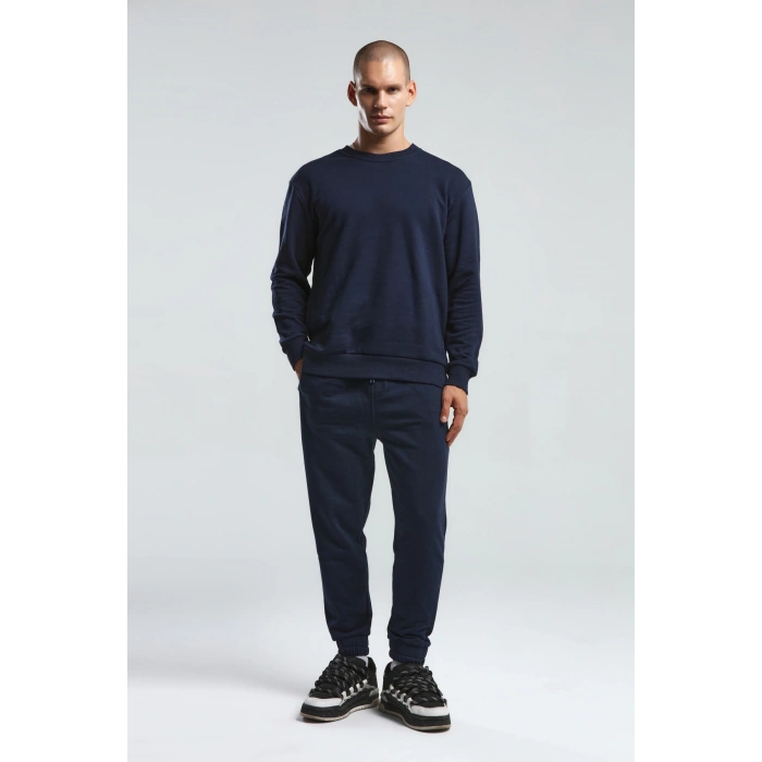 Benmanaj Erkek Beyaz Sweatshirt - LACİVERT