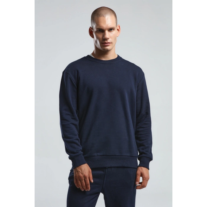 Benmanaj Erkek Beyaz Sweatshirt - LACİVERT