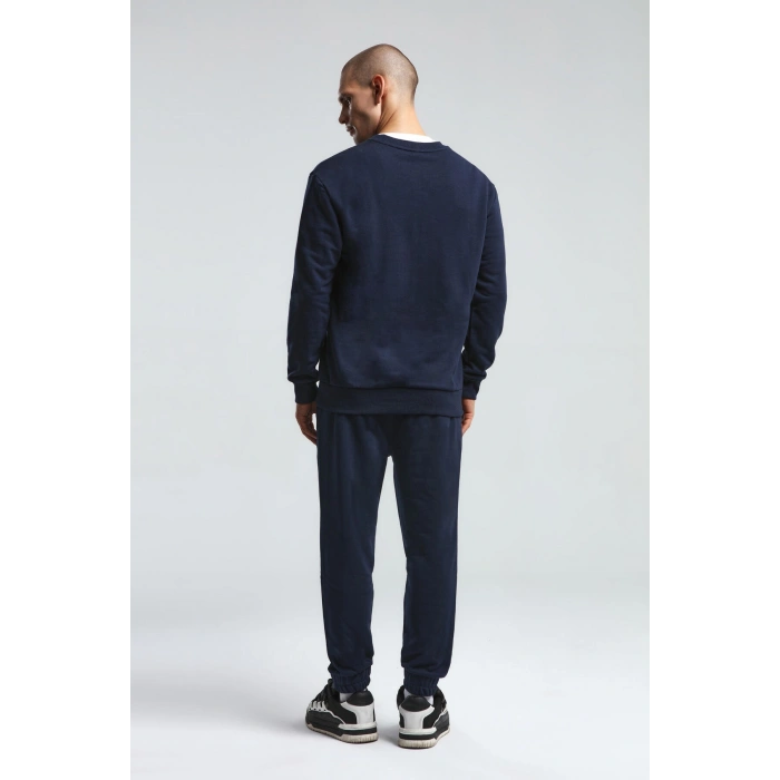 Benmanaj Erkek Beyaz Sweatshirt - LACİVERT