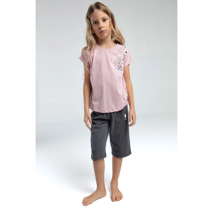 KIZ ÇOCUK KAPRİ TAKIM - SOFT PEMBE