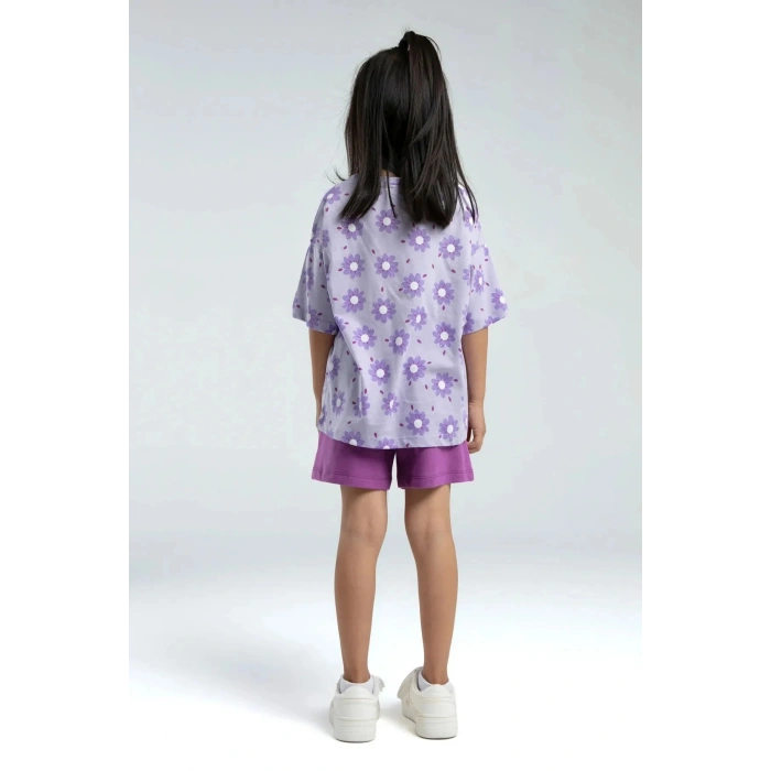 KIZ ÇOCUK ŞORT TAKIM - LİLA
