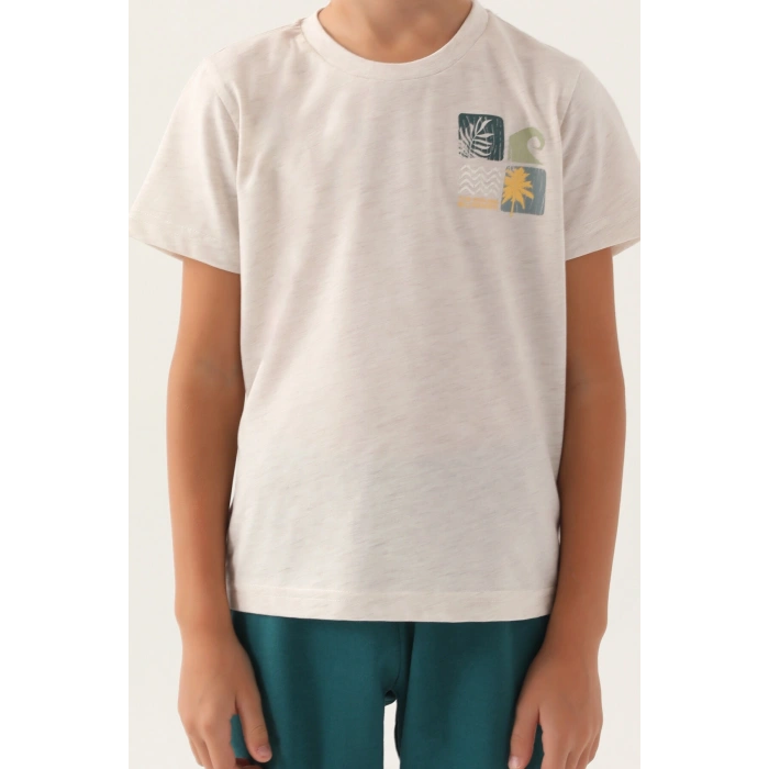 ARNETTA BABA OĞUL BERMUDA TAKIM - KREM MELANJ