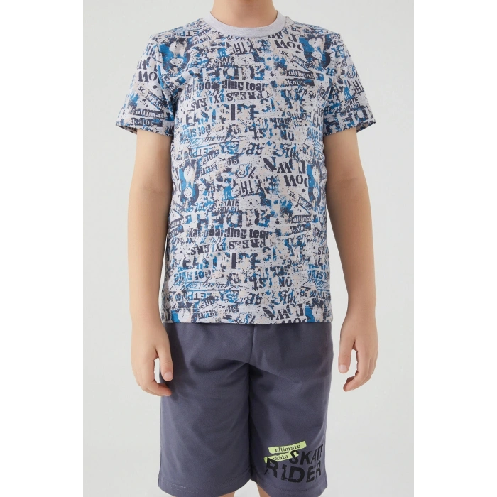 ERKEK ÇOCUK BERMUDA TAKIM - GRİ MELANJ