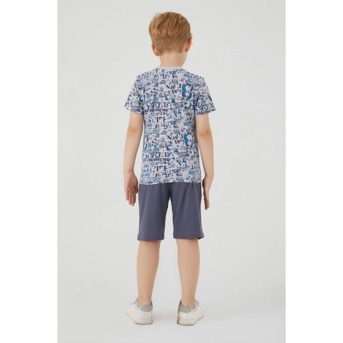 ERKEK ÇOCUK BERMUDA TAKIM - GRİ MELANJ