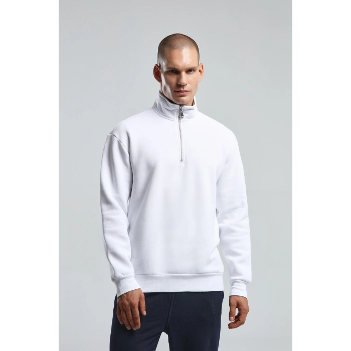 Benmanaj Erkek Antrasit Sweatshirt - Beyaz