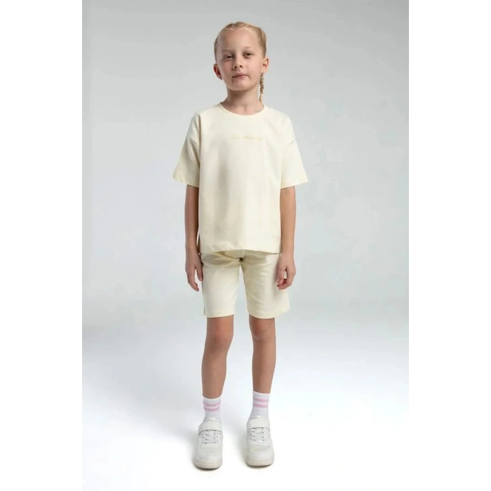 KIZ ÇOCUK BERMUDA TAKIM - LİMON