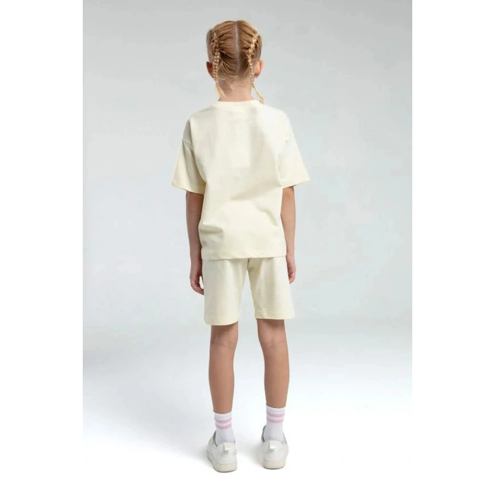 KIZ ÇOCUK BERMUDA TAKIM - LİMON