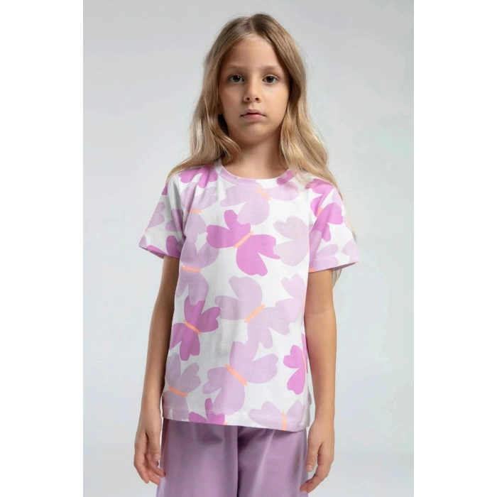 KIZ ÇOCUK KAPRİ TAKIM - BEYAZ /MAUVE