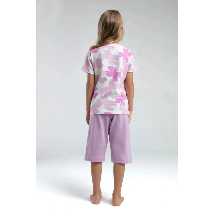 KIZ ÇOCUK KAPRİ TAKIM - BEYAZ /MAUVE