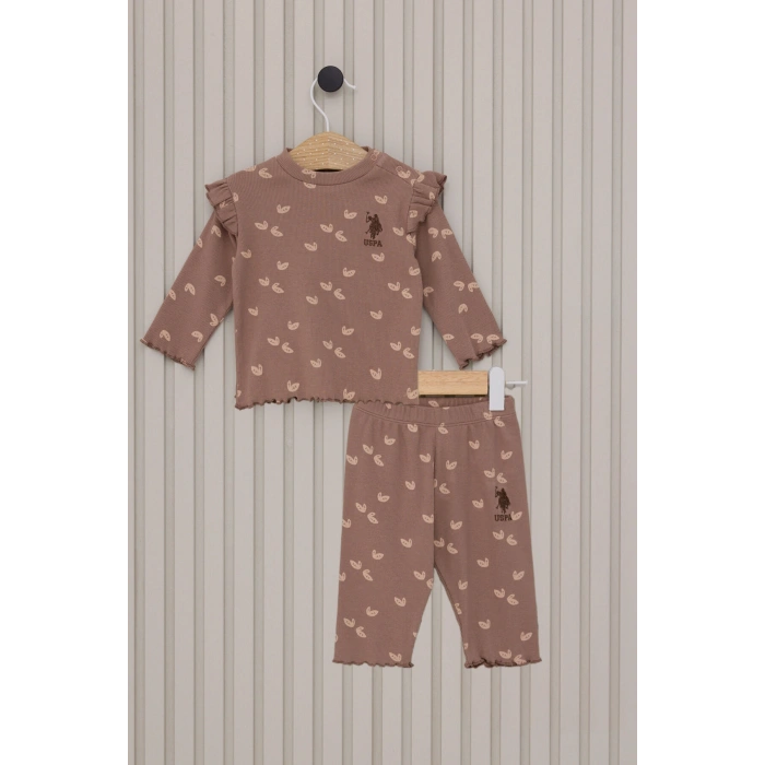 US POLO KIZ BEBEK 2LI TAKIM - VİZON