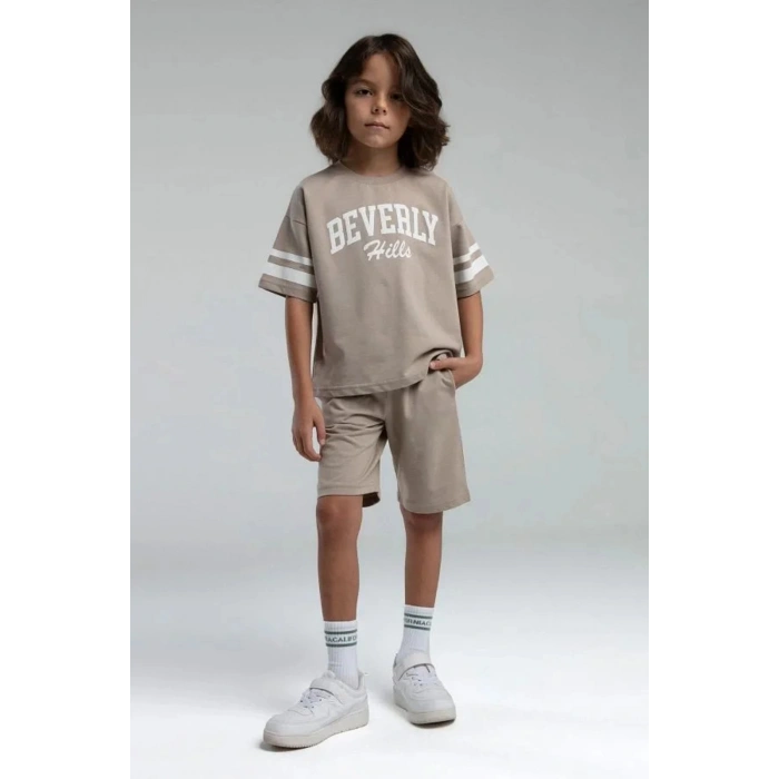 ERKEK ÇOCUK BERMUDA TAKIM - KUM