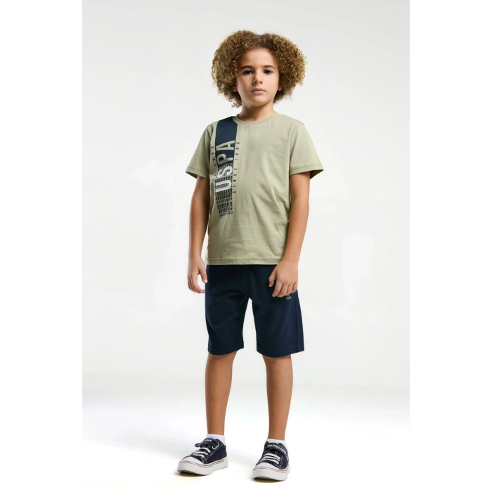 ERKEK ÇOCUK BERMUDA TAKIM - ÇAY YEŞİLİ