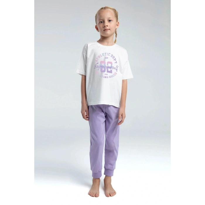 KIZ ÇOCUK İKİLİ TAKIM - BEYAZ/LİLA