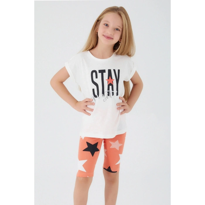 KIZ ÇOCUK BERMUDA TAYT TAKIM - BEYAZ