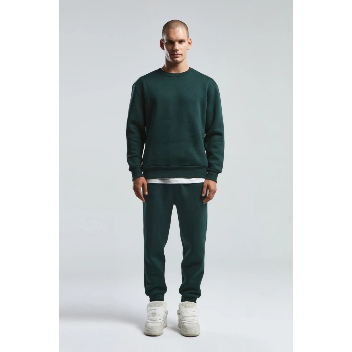 Benmanaj Erkek Beyaz Sweatshirt - Yeşil