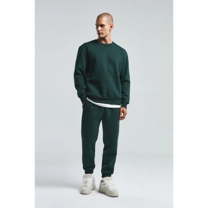 Benmanaj Erkek Beyaz Sweatshirt - Yeşil