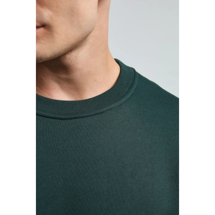 Benmanaj Erkek Beyaz Sweatshirt - Yeşil