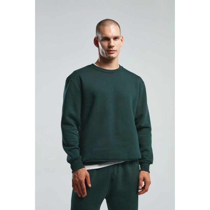 Benmanaj Erkek Beyaz Sweatshirt - Yeşil