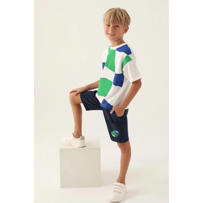 ERKEK ÇOCUK BERMUDA TAKIM - BEYAZ