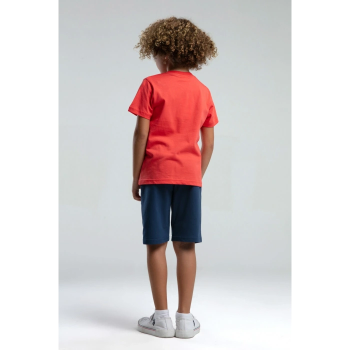 ERKEK ÇOCUK BERMUDA TAKIMI - Nar