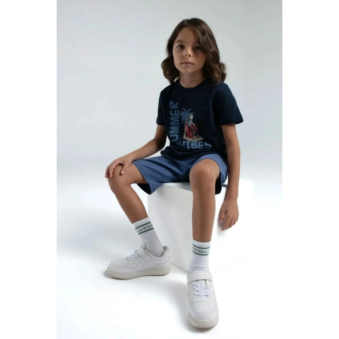 ERKEK ÇOCUK BERMUDA TAKIM - LACİVERT