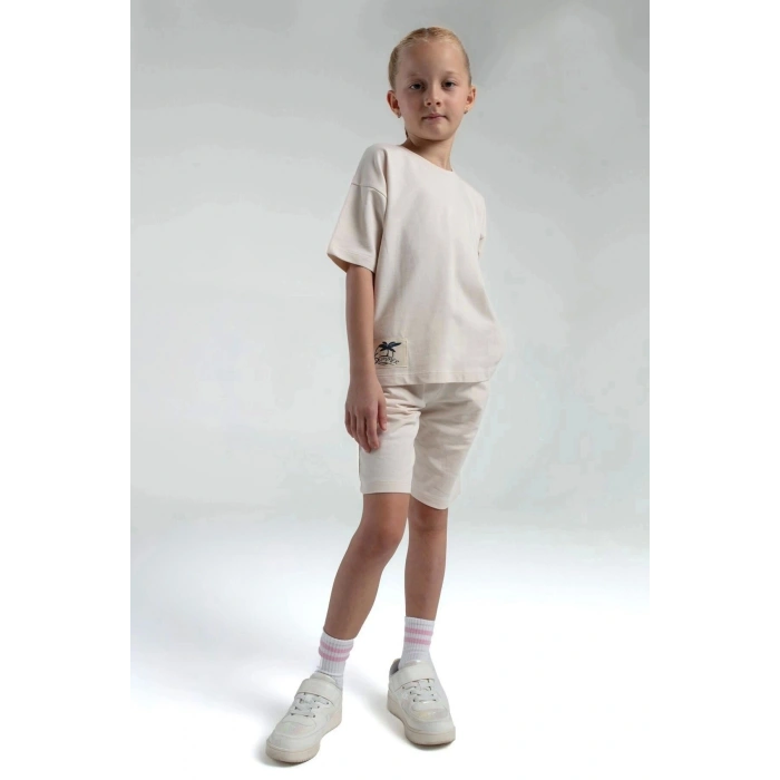 ANNE KIZ BERMUDA TAKIM - AÇIK BEJ