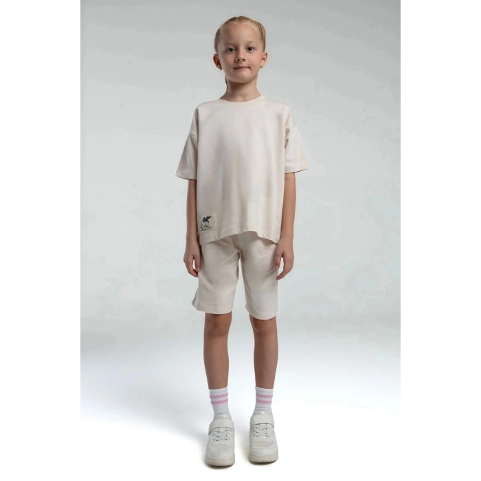 ANNE KIZ BERMUDA TAKIM - AÇIK BEJ