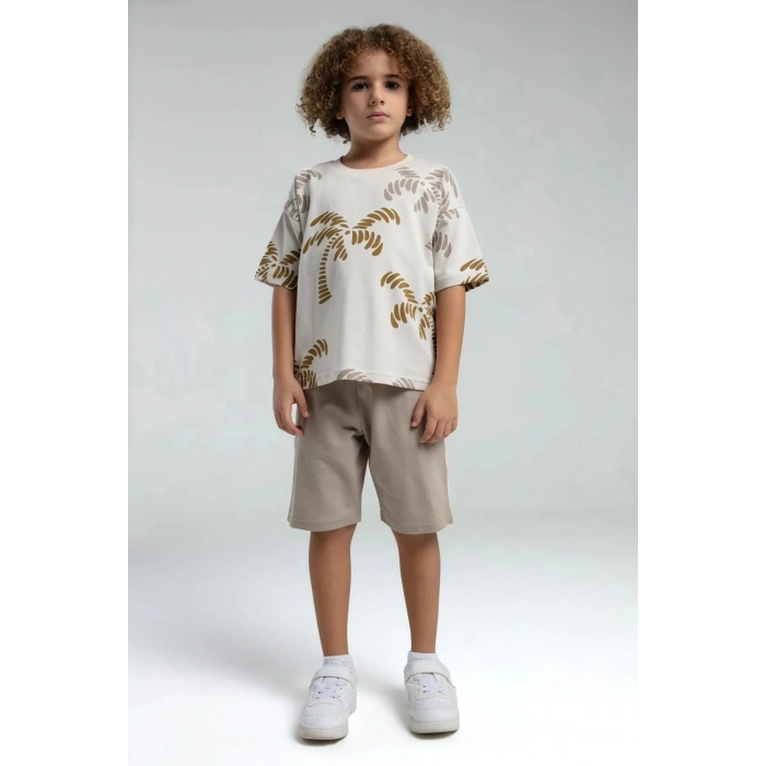 ERKEK ÇOCUK BERMUDA TAKIM - BEJ