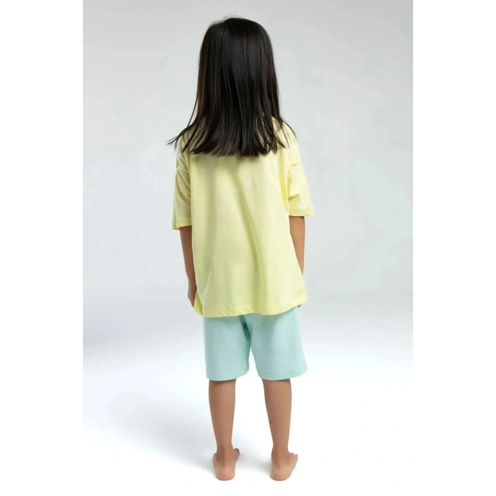 KIZ ÇOCUK BERMUDA TAKIM - AÇIK SARI