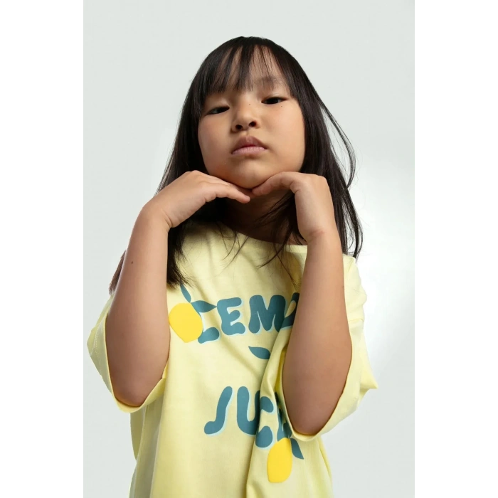 KIZ ÇOCUK BERMUDA TAKIM - AÇIK SARI