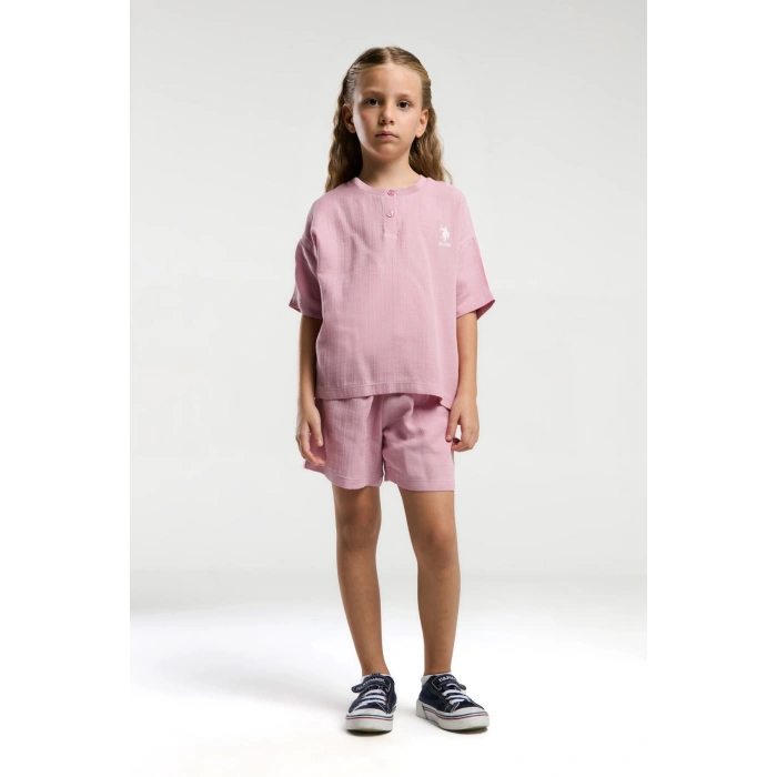 KIZ GARSON ŞORT TAKIM - GÜL KURUSU