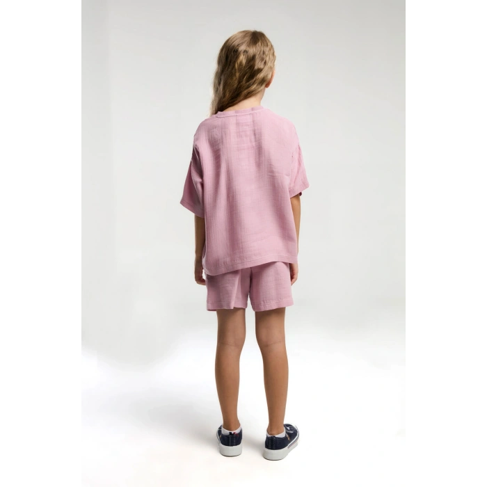 KIZ GARSON ŞORT TAKIM - GÜL KURUSU