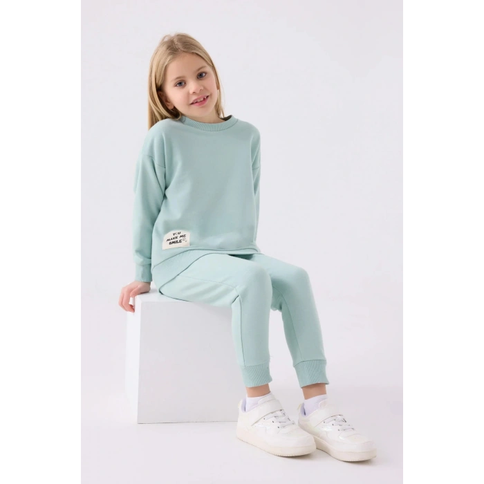 KIZ ÇOCUK EŞOFMAN TAKIM - SU YEŞİLİ