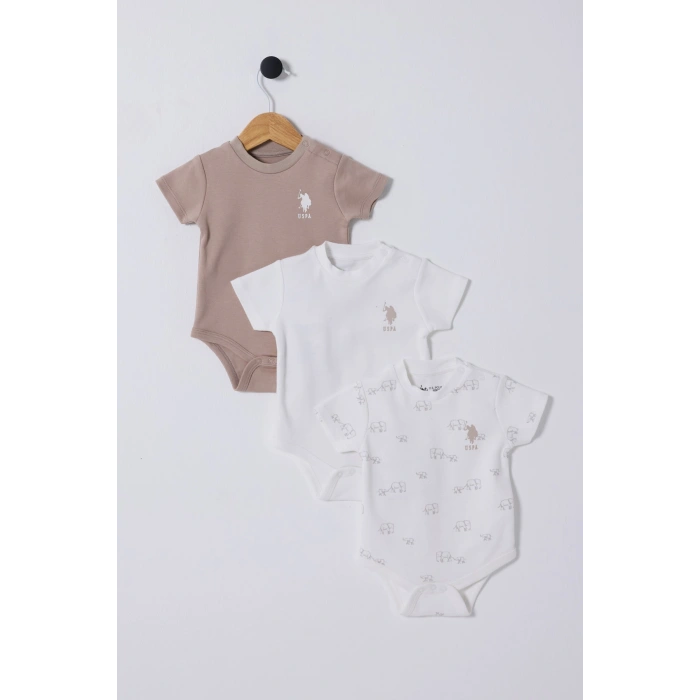 U.S POLO ASSN ERKEK BEBEK 3LÜ BODY SET - Beyaz