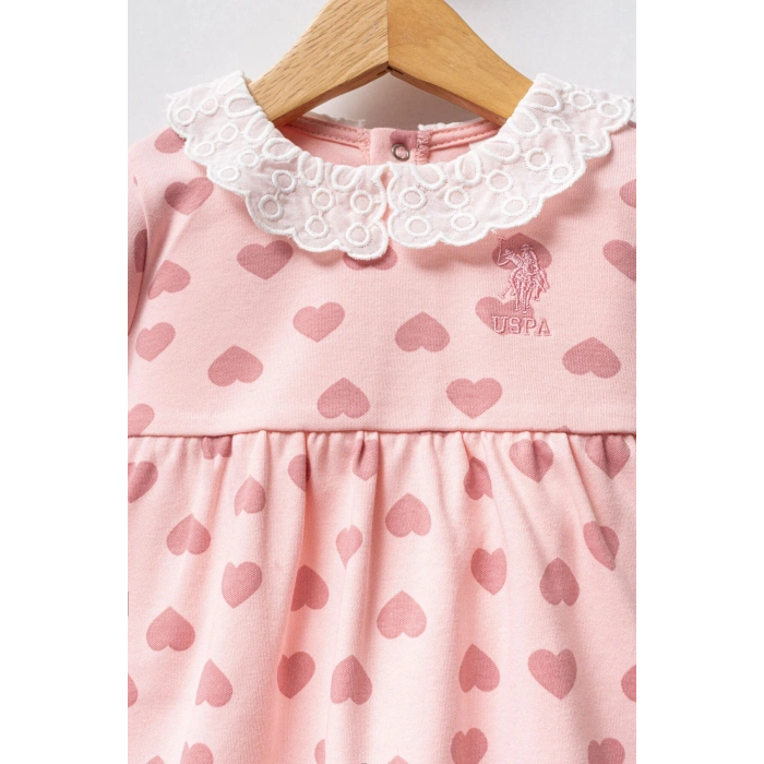 U.S.POLO ASSN KIZ BEBEK ELBİSE - AÇIK PEMBE