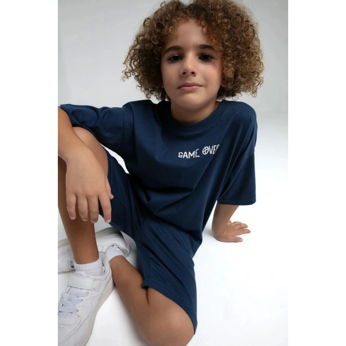 ERKEK ÇOCUK BERMUDA TAKIM - KOYU İNDİGO