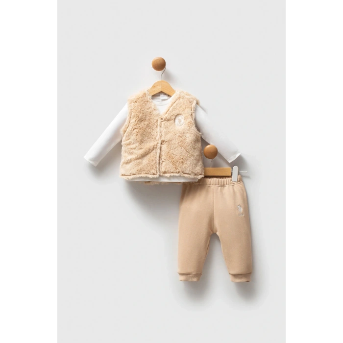 U.S.POLO ASSN KIZ BEBEK 3LÜ TAKIM - BEJ