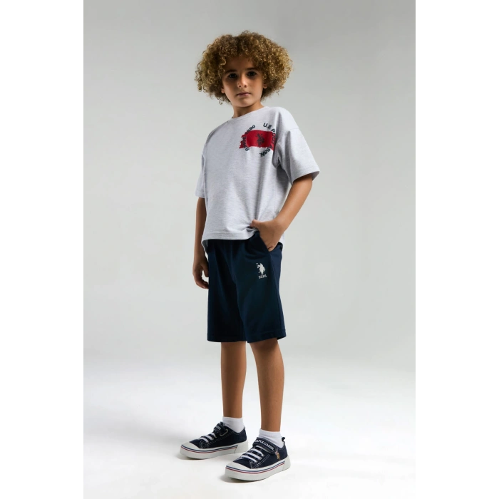 ERKEK ÇOCUK BERMUDA TAKIM - KAR MELANJ