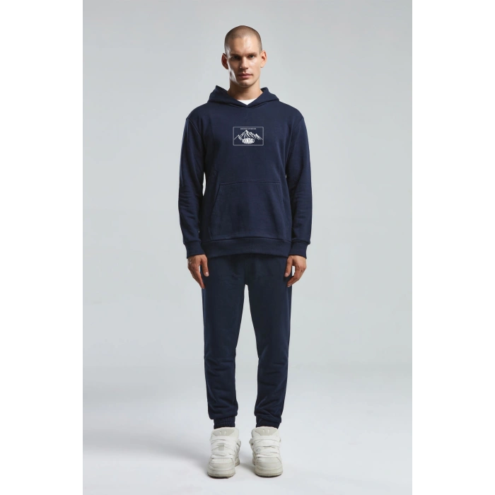 Benmanaj Erkek Beyaz Sweatshirt - LACİVERT