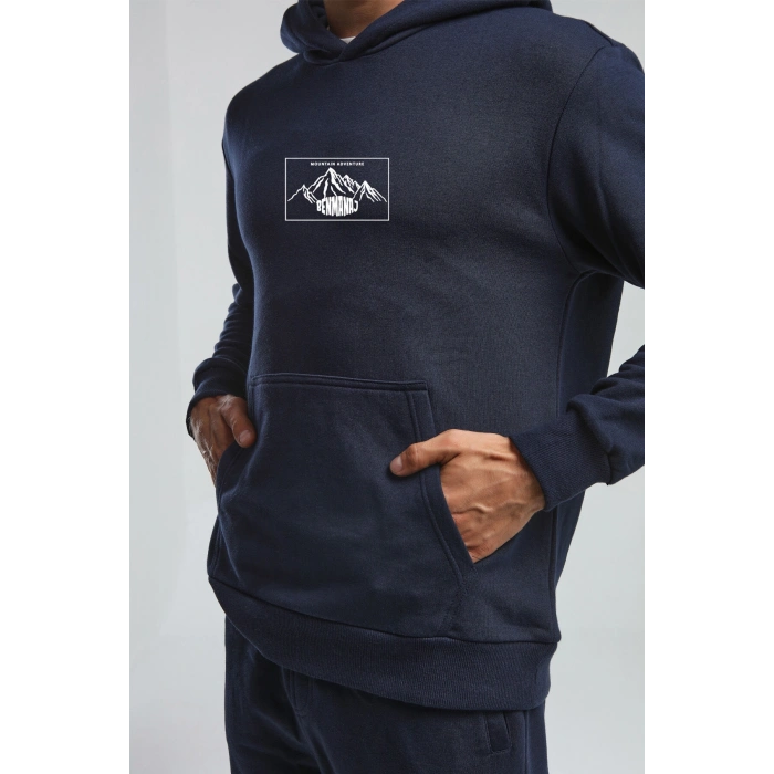 Benmanaj Erkek Beyaz Sweatshirt - LACİVERT