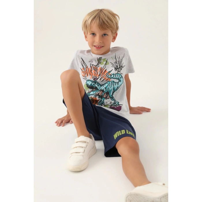 ERKEK ÇOCUK BERMUDA TAKIM - KAR MELANJ