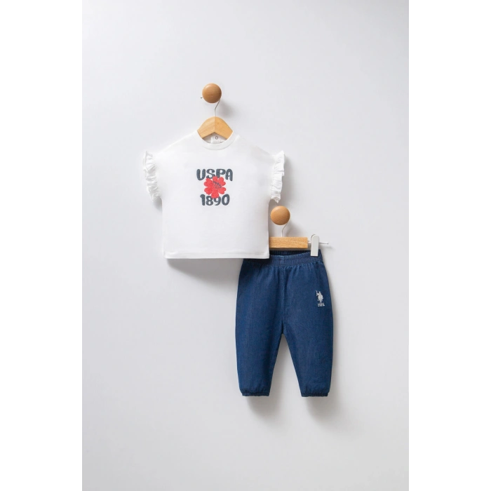 U.S.POLO ASSN. KIZ BEBEK 2Lİ TAKIM - Beyaz